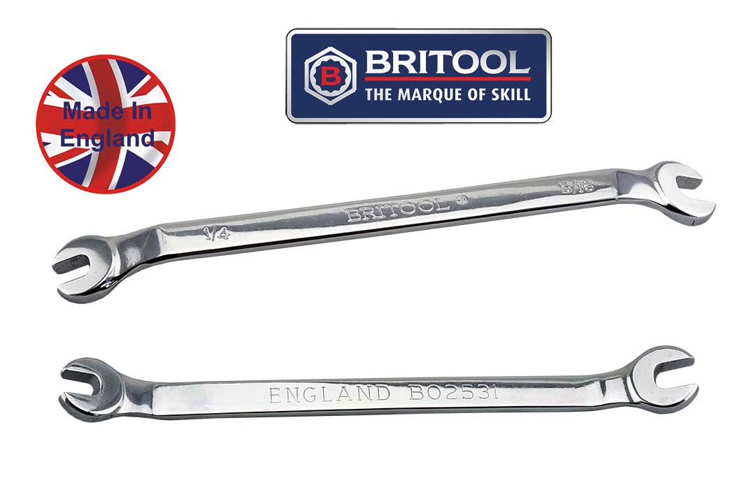 1/4" X 5/16" Af Open Jaw Brake Spanner From Britool Hallmark Bo2531
