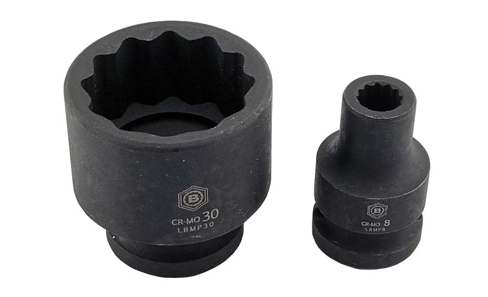 25Pc 1/2" Drive 12-Point Impact Socket Set, Sizes 8-36mm, Britool Hallmark - image 3