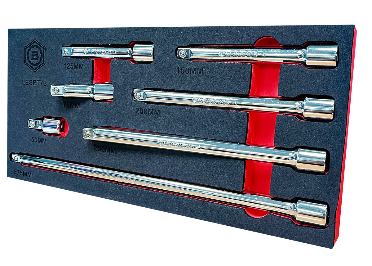 7Pc Fixed Extension Bar Set, 1/2" Drive - Britool Hallmark - image 3