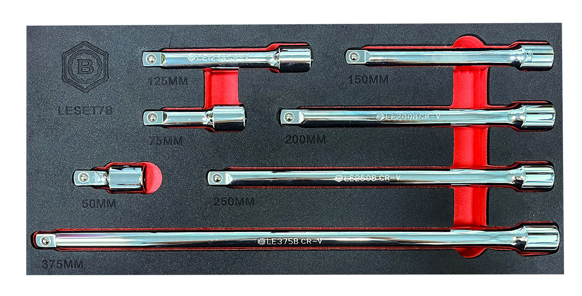 7Pc Fixed Extension Bar Set, 1/2" Drive - Britool Hallmark - image 4