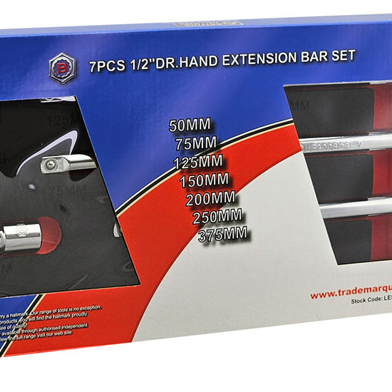 7Pc Fixed Extension Bar Set, 1/2" Drive - Britool Hallmark - image 5