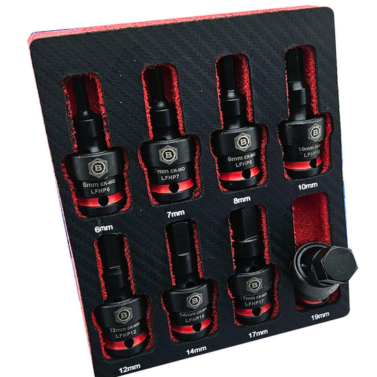 8Pc 1/2" Flexi Impact Hex Bit Socket Set 6-19mm From Britool Hallmark