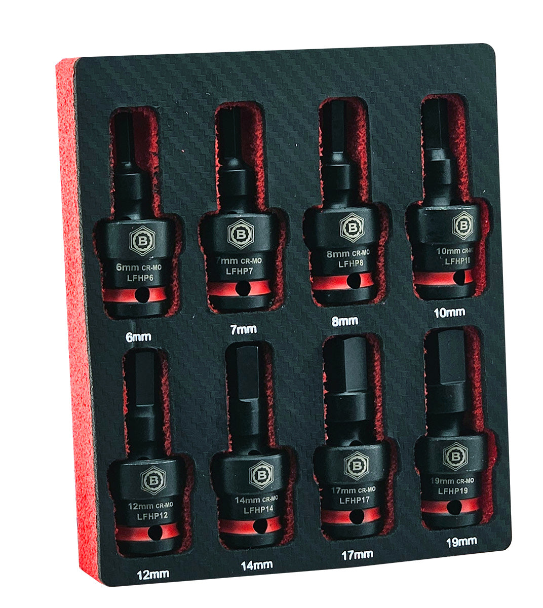 8Pc 1/2" Flexi Impact Hex Bit Socket Set 6-19mm From Britool Hallmark - image 3