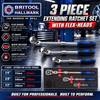 3Pc Extending Ratchet Wrench Set With Flex-Heads - Britool Hallmark - image 2