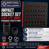 Britool Hallmark Impact Socket Set, 8-24mm - 34Pc 1/2" Drive Standard & Deep 6-Point - image 2