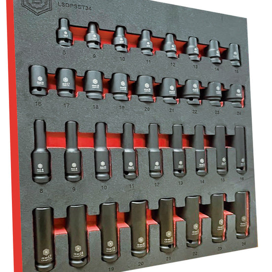 Britool Hallmark Impact Socket Set, 8-24mm - 34Pc 1/2" Drive Standard & Deep 6-Point - image 4