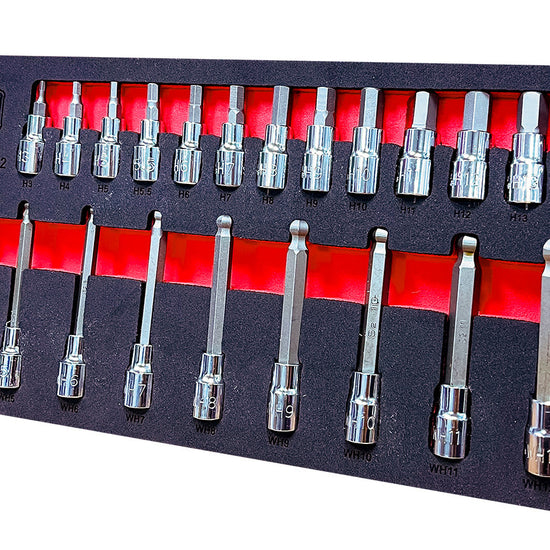 22Pc 3/8" Standard Hex & Long Ball-End Hex / Allen Key Bit Socket Set From Britool Hallmark - image 3