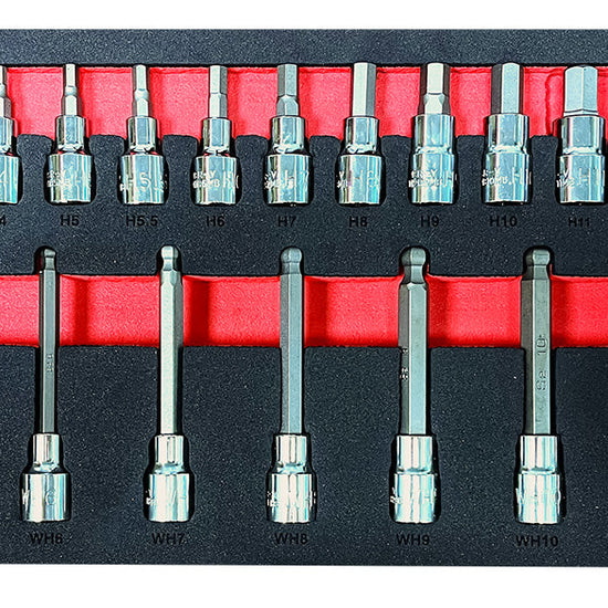 22Pc 3/8" Standard Hex & Long Ball-End Hex / Allen Key Bit Socket Set From Britool Hallmark - image 4