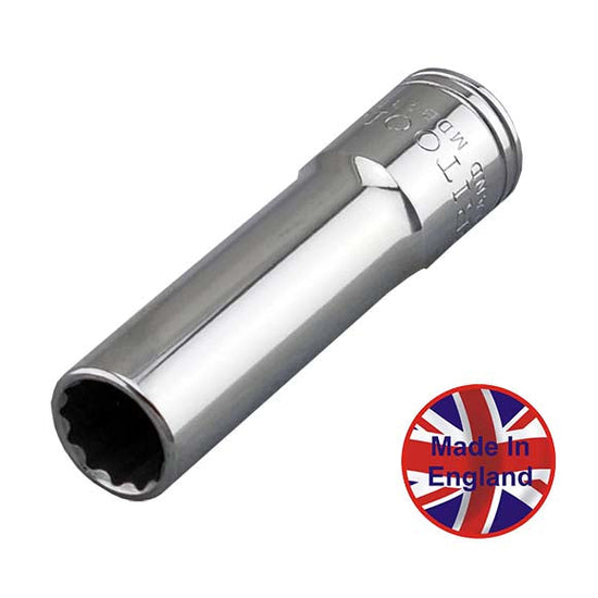 Britool England Metric Deep 3/8" Drive 12-Point Socket Range, Sizes 9-19mm - image 3