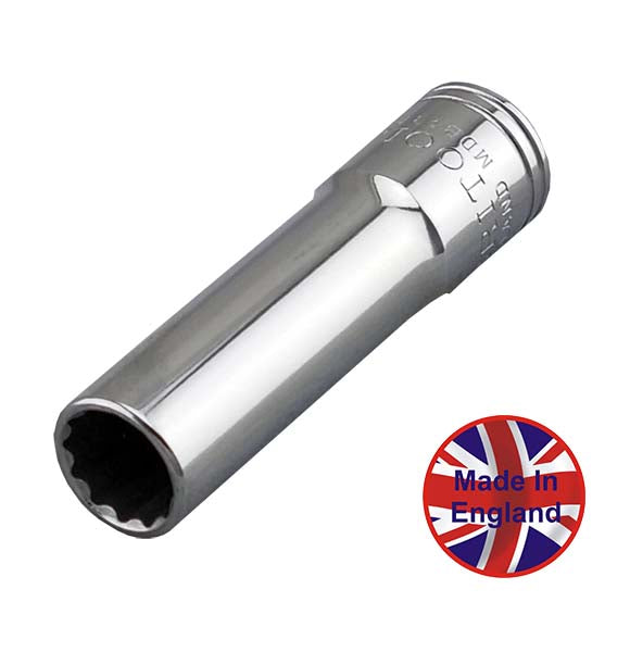 Britool England Metric Deep 3/8" Drive 12-Point Socket Range, Sizes 9-19mm - image 3