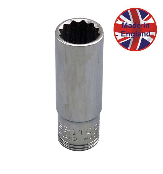 Britool England 3/8" Drive Af Deep 12-Point Socket Range, Sizes 1/4" - 3/4" - image 4