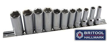 Britool 3/8" Drive Deep 6-Point Socket Set 7-19mm