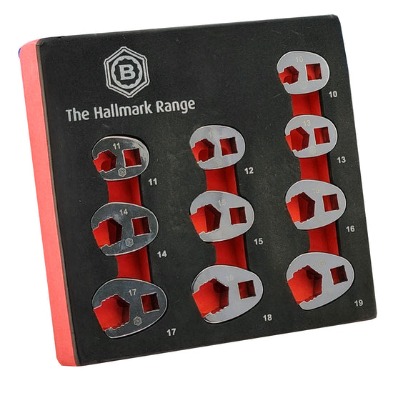 10Pc 3/8" Drive Crow'S Foot Spanner / Wrench Set 10-19mm From Britool Hallmark - image 6