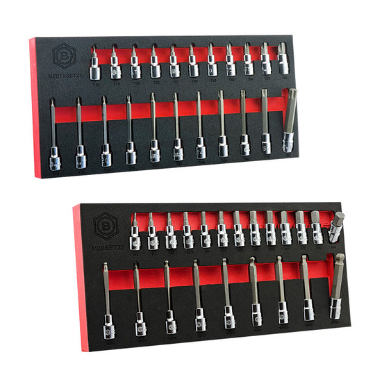 Britool 22pc Torx Bit Socket Set + 22pc Hex & Ball-end Hex Set
