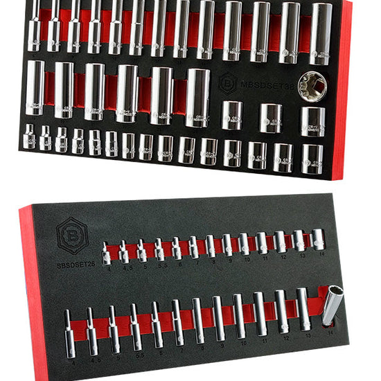 Britool 1/4" & 3/8" Dr. Standard & Deep Socket Sets (12 Point) 4-24mm - image 2