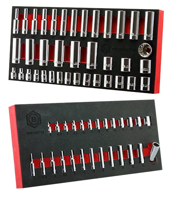 Britool 1/4" & 3/8" Dr. Standard & Deep Socket Sets (12 Point) 4-24mm - image 2