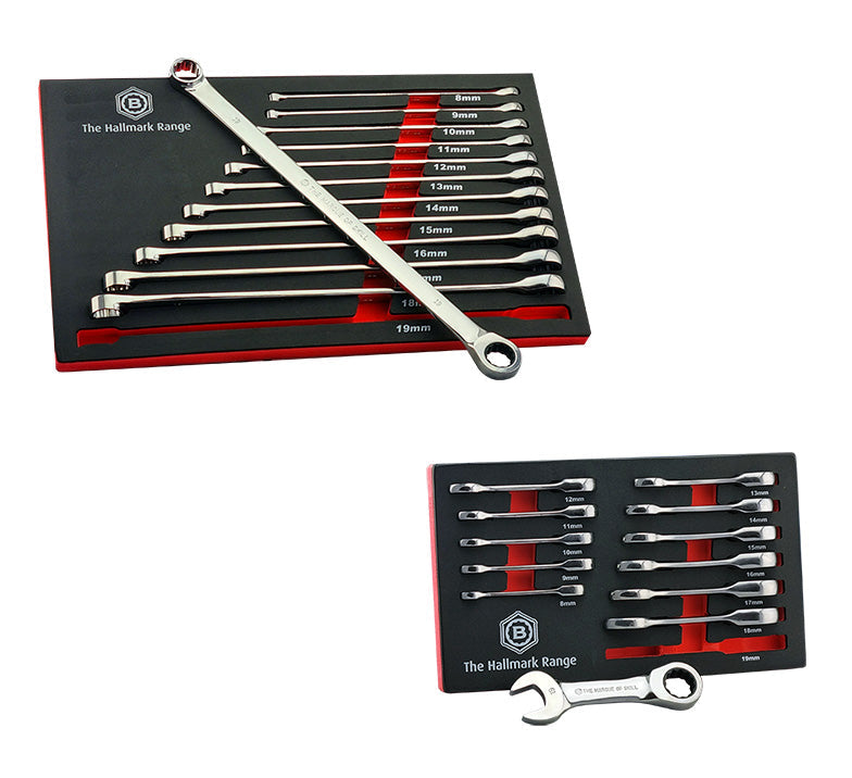 XL Double Ring Ratchet Spanner Set + FREE Stubby Set | Britool Hallmark - image 2