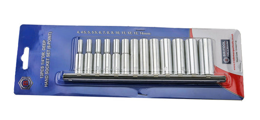 1/4" Drive Deep Socket Set (6-Point) 4-14mm From Britool Hallmark - image 2