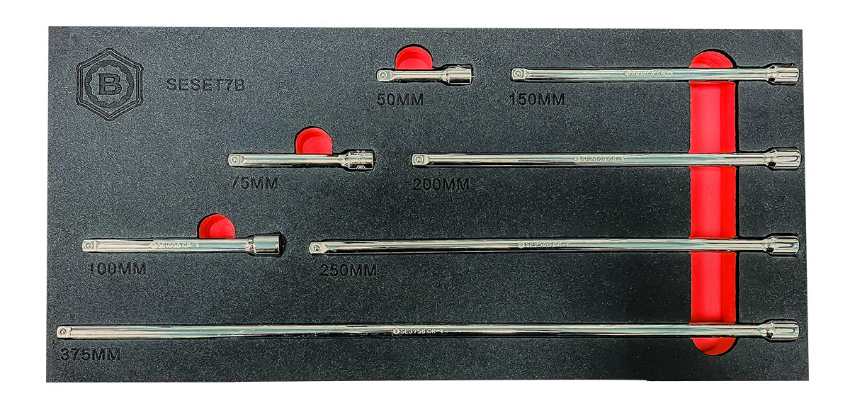7Pc Fixed Extension Bar Set, 1/4" Drive, From Britool Hallmark - image 3