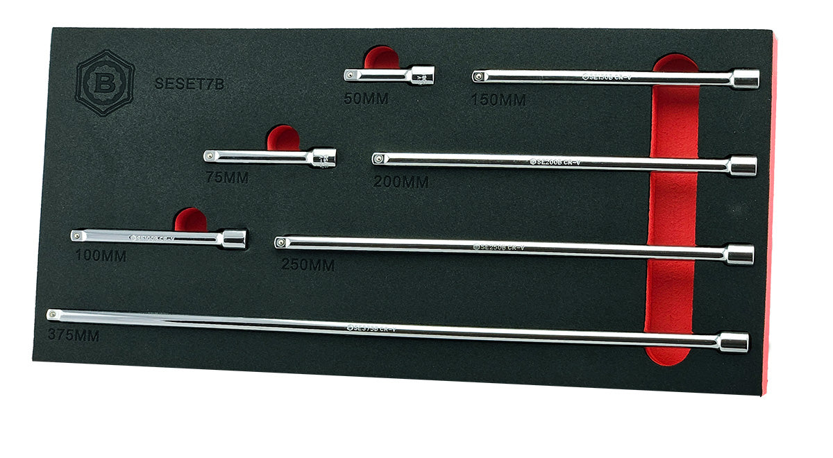 7Pc Fixed Extension Bar Set, 1/4" Drive, From Britool Hallmark - image 2