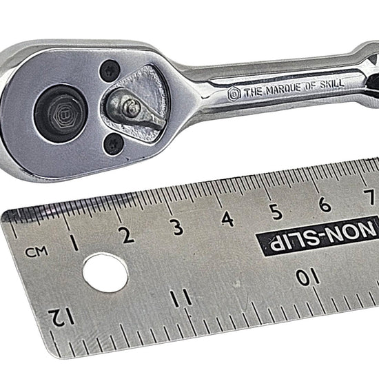 Britool Hallmark Stubby Pear-Hear Ratchet Wrench - 1/4" Drive - image 3