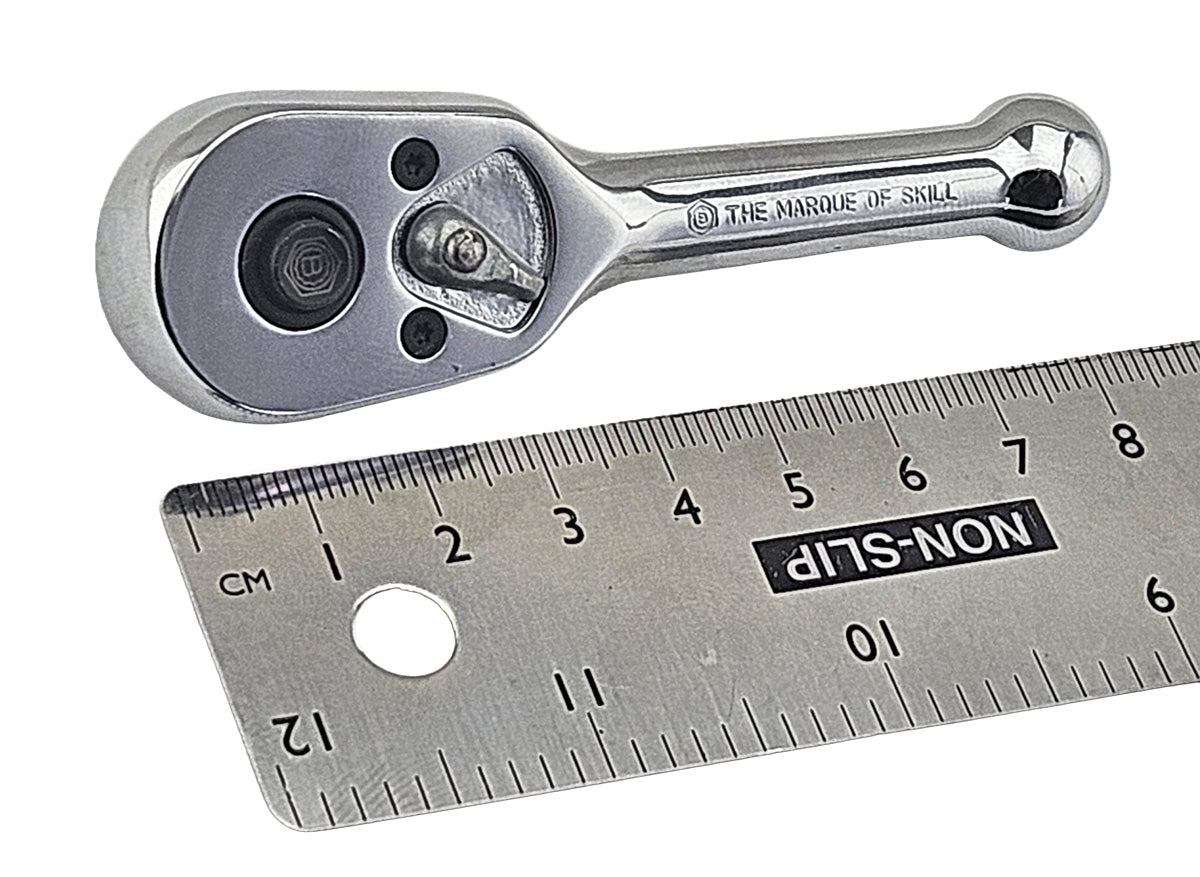 Britool Hallmark Stubby Pear-Hear Ratchet Wrench - 1/4" Drive - image 3