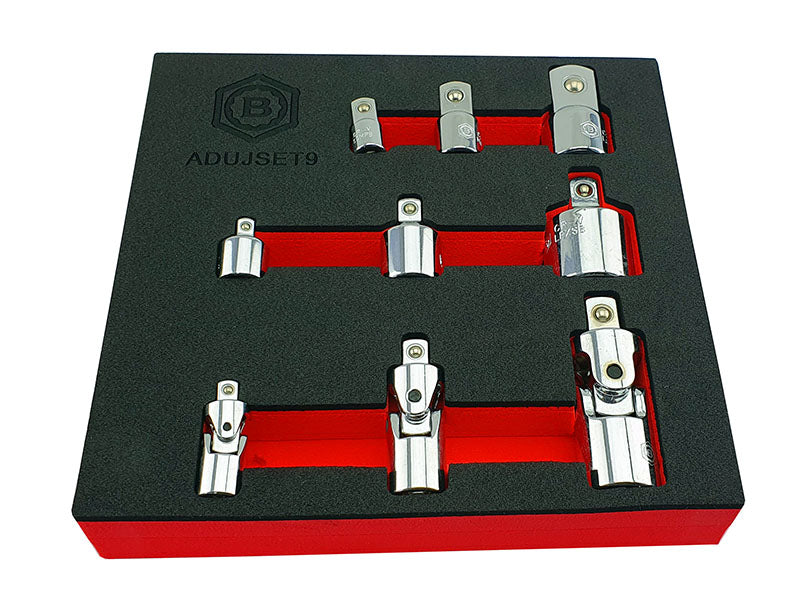 9pc Socket Adapter and Universal Joint (UJ) Set - Britool Hallmark - image 3