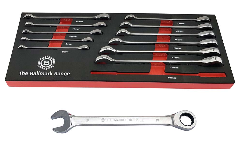 12pc Ratchet Spanner Set 8-19mm - Britool Hallmark - image 4