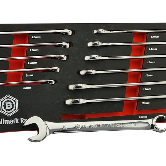 12 Pc Combination Spanner Set 8-19mm In Foam Tray - Britool Hallmark