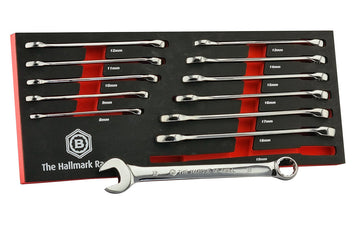 12 Pc Combination Spanner Set 8-19mm In Foam Tray - Britool Hallmark