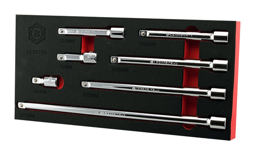7Pc Fixed Extension Bar Set, 1/2" Drive - Britool Hallmark
