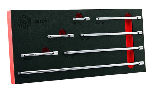 7Pc Fixed Extension Bar Set, 1/4" Drive, From Britool Hallmark