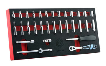 32-Piece 1/4" Drive Socket, Ratchet & Accessory Set - Britool Hallmark