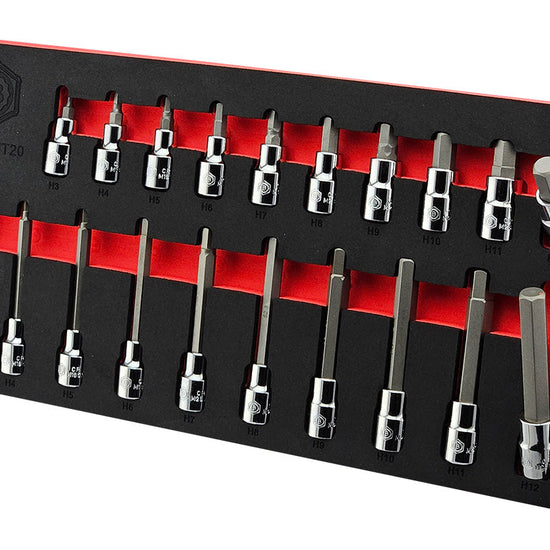 20Pc 3/8" Standard & Long Hex/Allen Key Bit Socket Set - Britool Hallmark