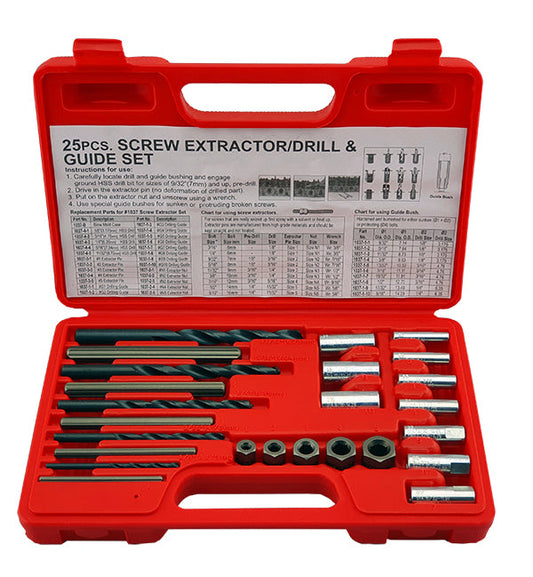 25pc Screw Extractor Drill and Guide Set - Britool Hallmark