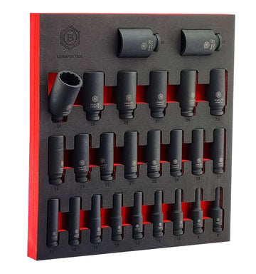 25Pc 1/2" Drive Deep Impact 12-Point Socket Set 8-36mm - Britool Hallmark
