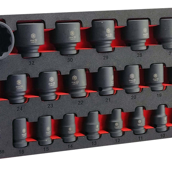 25Pc 1/2" 12-Point Impact Socket Set + FREE 3/8" Set | Britool Hallmark - image 3