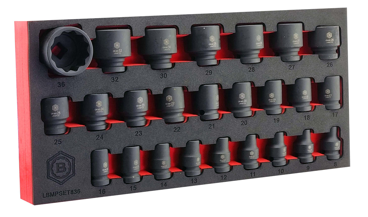 25Pc 1/2" 12-Point Impact Socket Set + FREE 3/8" Set | Britool Hallmark - image 3