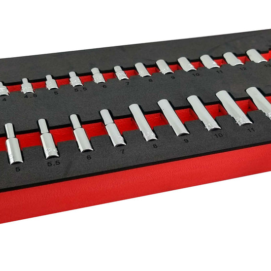 26Pc 1/4" Drive Standard & Deep Hexagon (6-Point) Socket Set - Britool Hallmark
