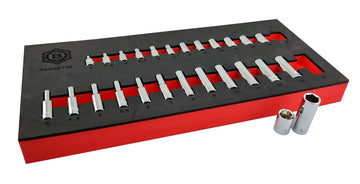 26Pc 1/4" Drive Standard & Deep Hexagon (6-Point) Socket Set - Britool Hallmark
