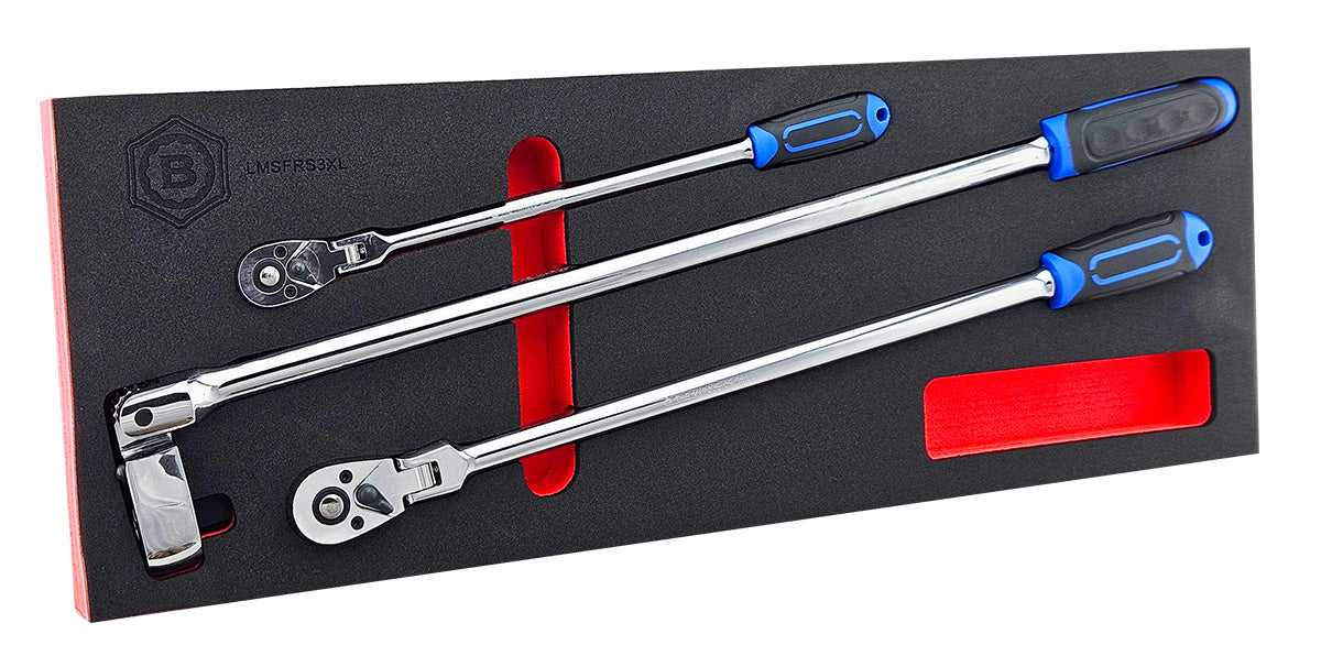 XL Flexi Head Ratchet Wrench Set 1/4", 3/8" & 1/2" - Britool Hallmark
