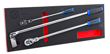 XL Flexi Head Ratchet Wrench Set 1/4", 3/8" & 1/2" - Britool Hallmark