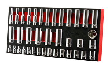 38Pc 3/8" Dr. Standard & Deep Socket Set (12 Point) 6-24mm From Britool Hallmark
