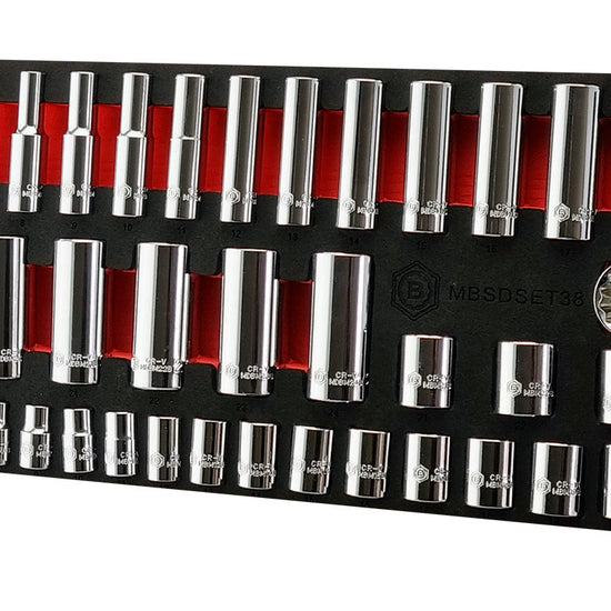 Britool 1/4" & 3/8" Dr. Standard & Deep Socket Sets (12 Point) 4-24mm - image 3