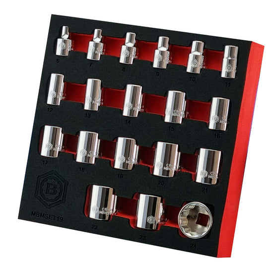19Pc 3/8" Drive 12-Point Socket Set 6-24mm From Britool Hallmark