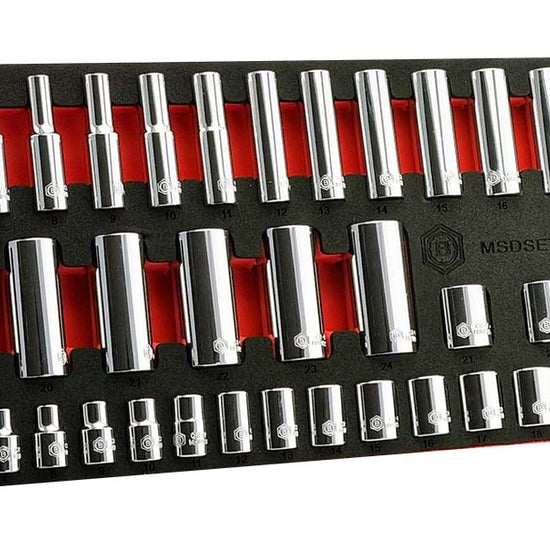 38Pc 3/8" Standard & Deep Socket Set (6 Point) 6-24mm From Britool Hallmark
