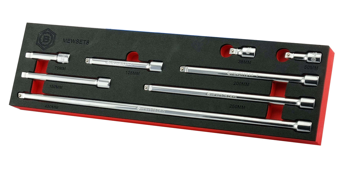 8Pc Wobble Extension Bar Set, 3/8" Drive -  Britool Hallmark