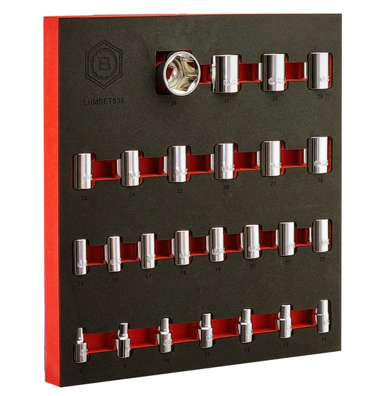 1/2" Drive Chrome Socket Set (6-Point) Sizes 10-36mm From Britool Hallmark