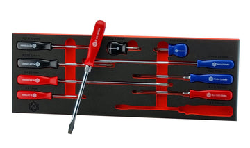 10Pc Pozi, Phillips & Slotted Screwdriver Set From Britool Hallmark