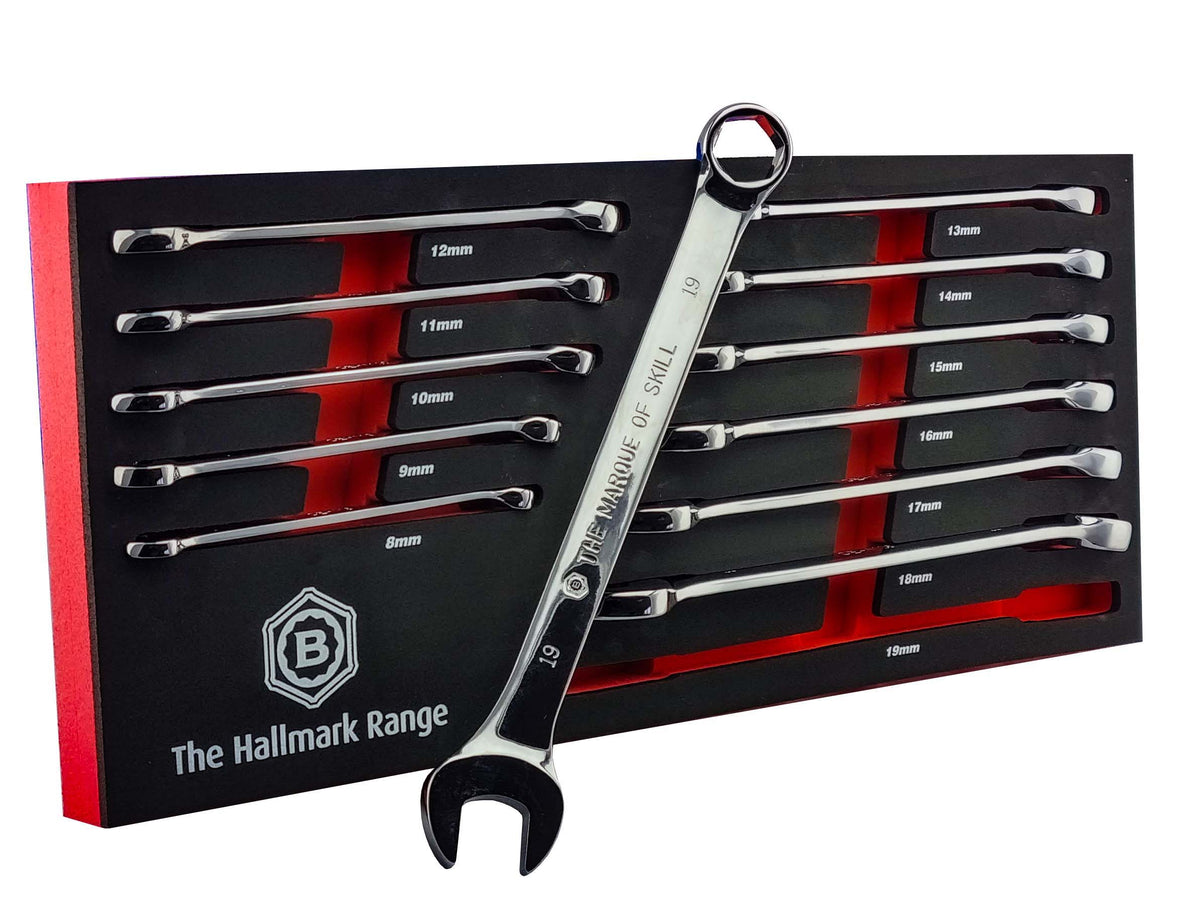 12PC Combination Spanner Set with 6-Point Hexagon Ring by Britool Hallmark